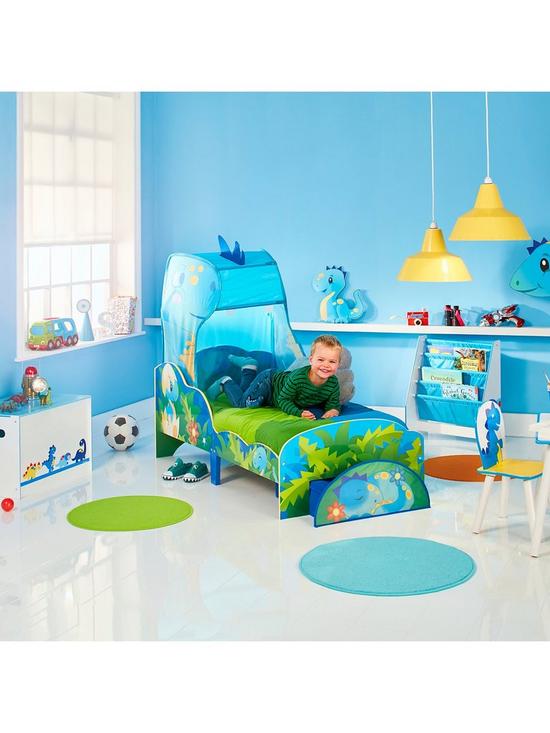 stillFront image of worlds-apart-dinosaur-toddler-bed-with-canopy-and-storage