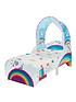 worlds-apart-unicorn-and-rainbow-toddler-bed-with-canopy-and-storageoutfit