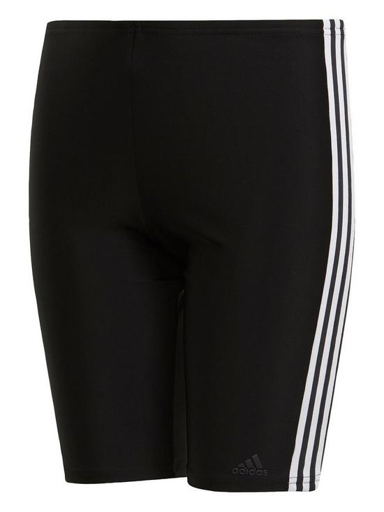 front image of adidas-boys-fit-jam-swim-shorts-black