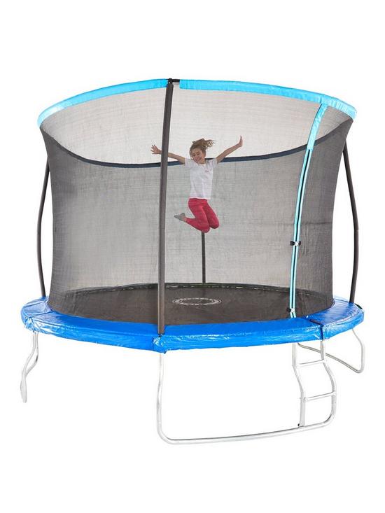 front image of sportspower-12ft-trampoline-with-easi-store-folding-enclosure-amp-flip-pad