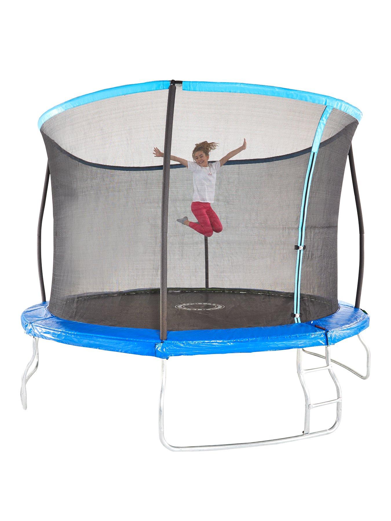 front image of sportspower-14ft-trampoline-with-easi-store-folding-enclosure-amp-flip-pad