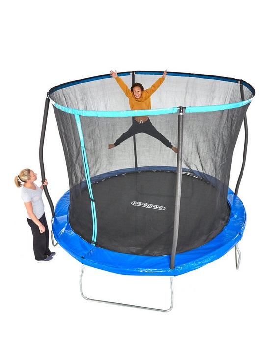 stillFront image of sportspower-8ft-trampoline-with-easi-store-folding-enclosure-amp-flip-pad
