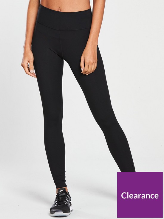 front image of nike-the-one-lux-legging-black