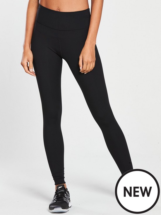 front image of nike-the-one-lux-legging-black