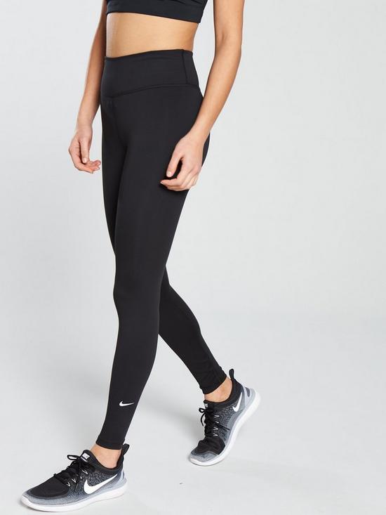 front image of nike-the-one-legging-black