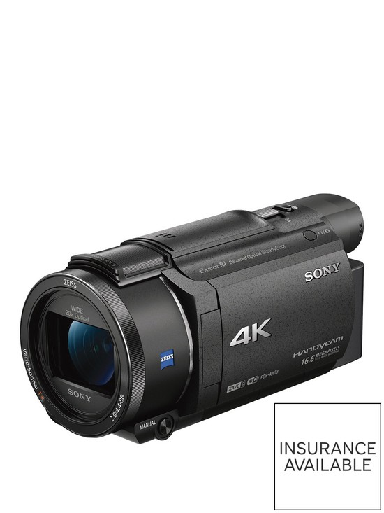 front image of sony-fdr-ax53-4k-handycam-with-exmor-r-cmosnbspsensor-black