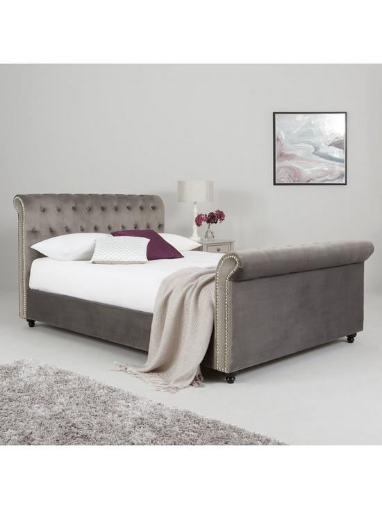 stillFront image of eva-fabric-scroll-bed-frame-with-mattress-optionsnbsp