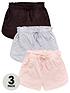  image of v-by-very-girls-3-pack-frill-trim-jersey-shorts-multi