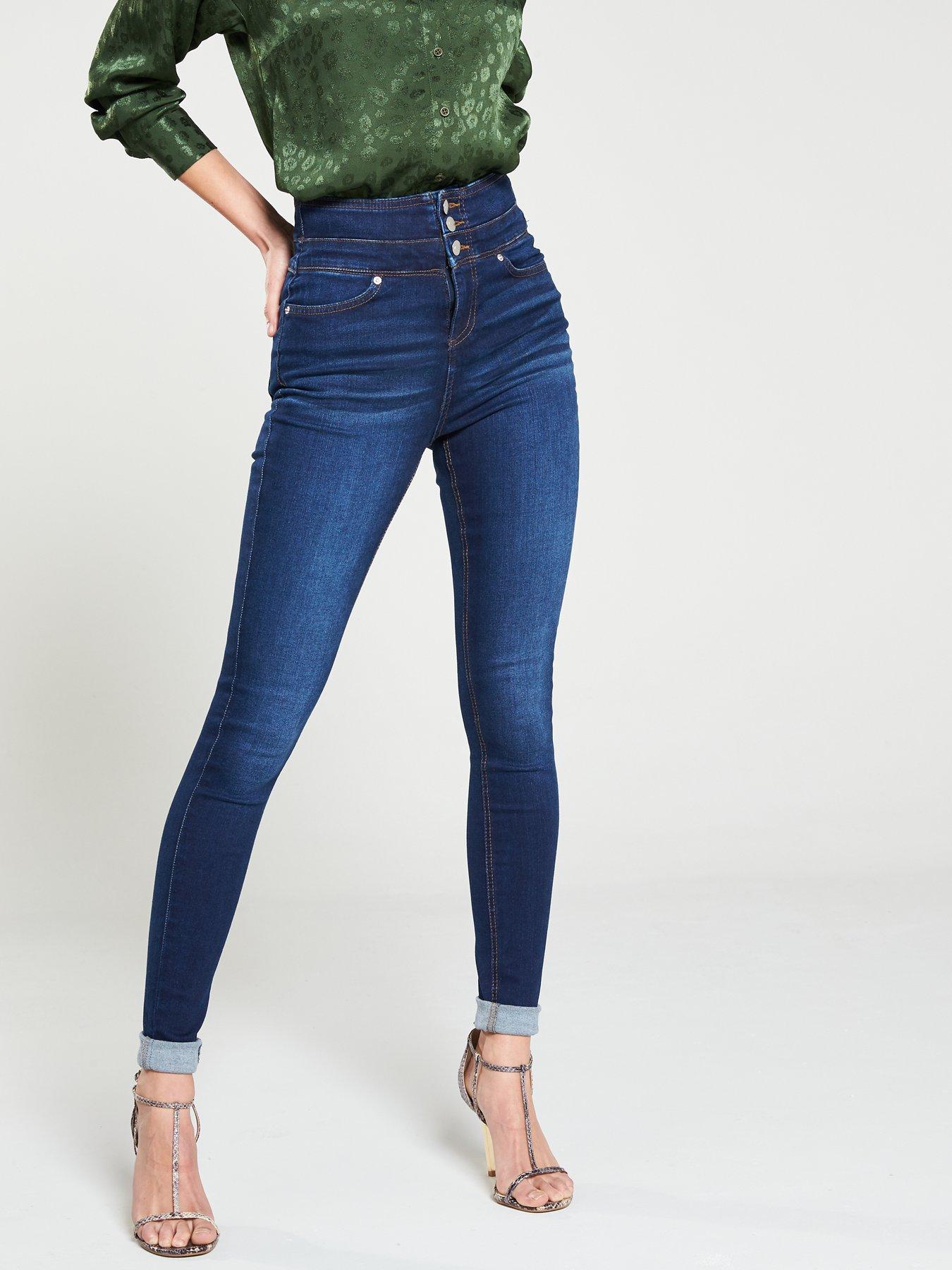 dark wash high waisted skinny jeans