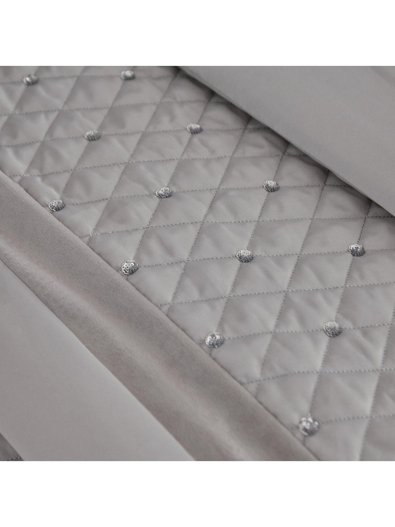 Image 3 of 4 of Catherine Lansfield Sequin Cluster Bedspread Throw - Silver