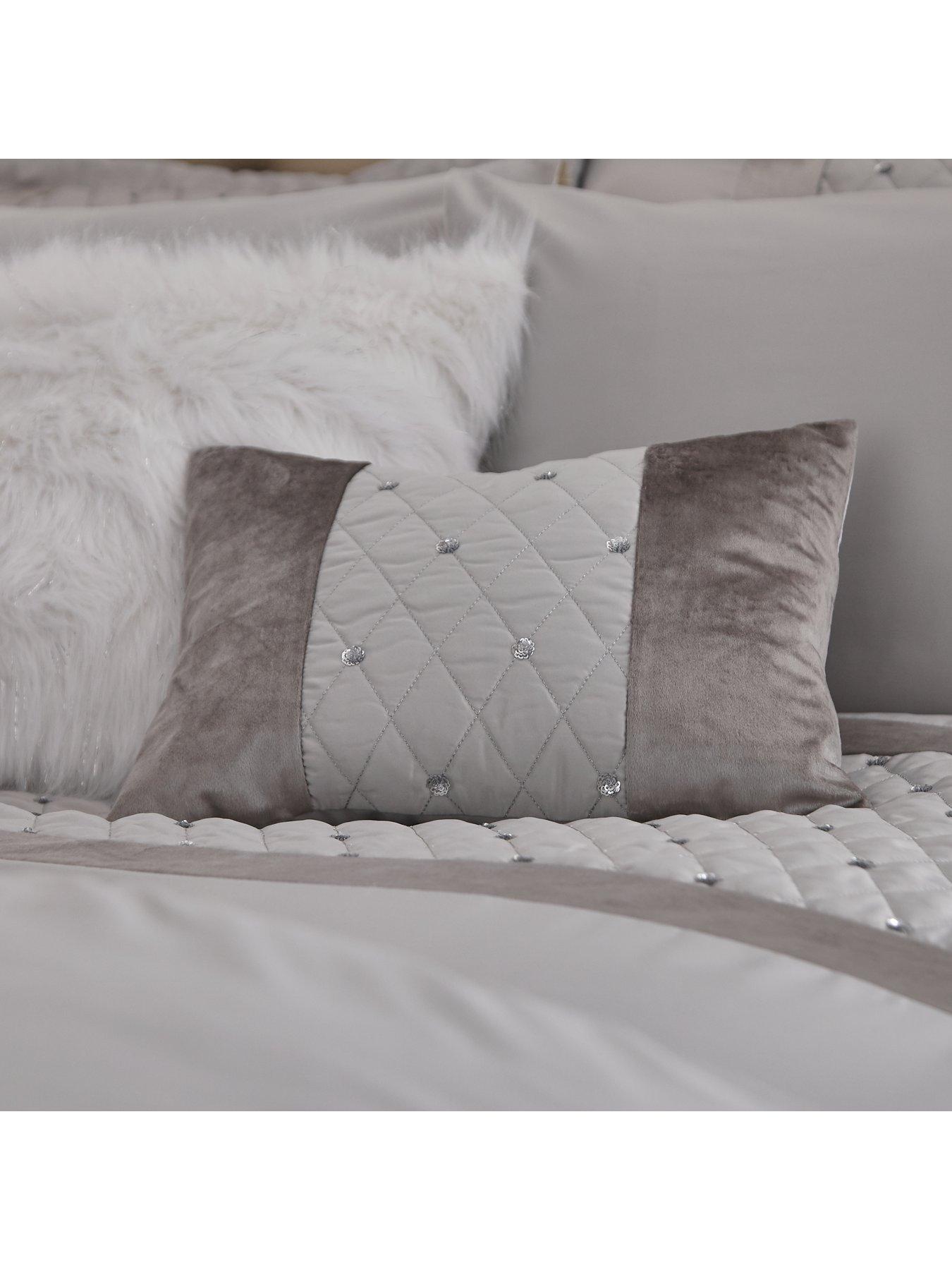 Catherine Lansfield Sequin Cluster Cushion Silver Littlewoods