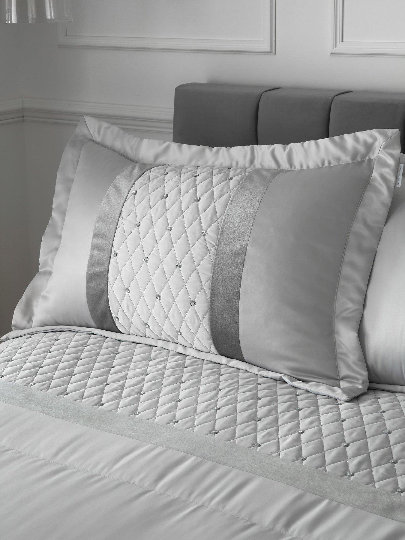 Catherine Lansfield Set of 2 Sequin Cluster Pillow Shams - Silver