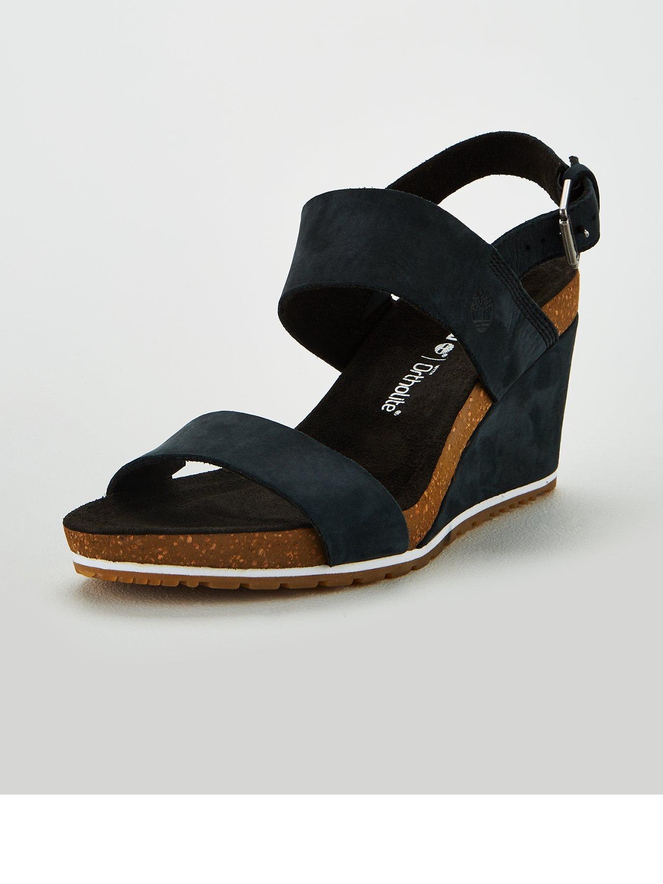 timberland capri sunset wedge black