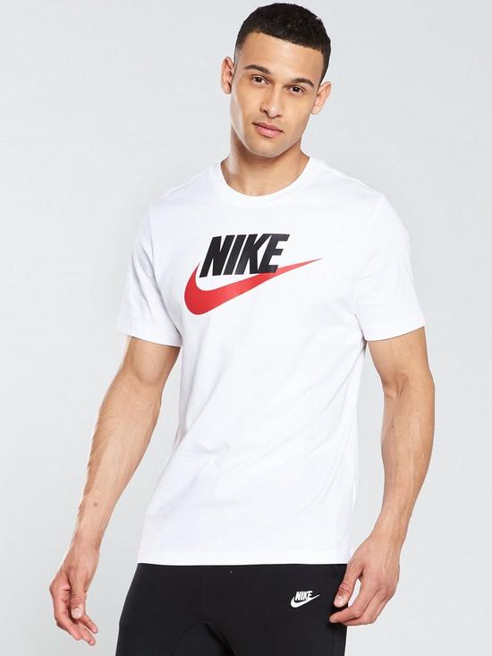 front image of nike-nsw-icon-futura-t-shirt-white