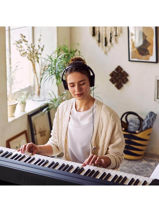 stillFront image of yamaha-p45-compact-p-series-digital-piano-with-stand-bench-headphones-and-online-lessons