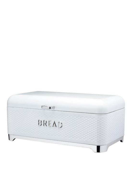 front image of kitchencraft-lovello-bread-bin-in-ice-white