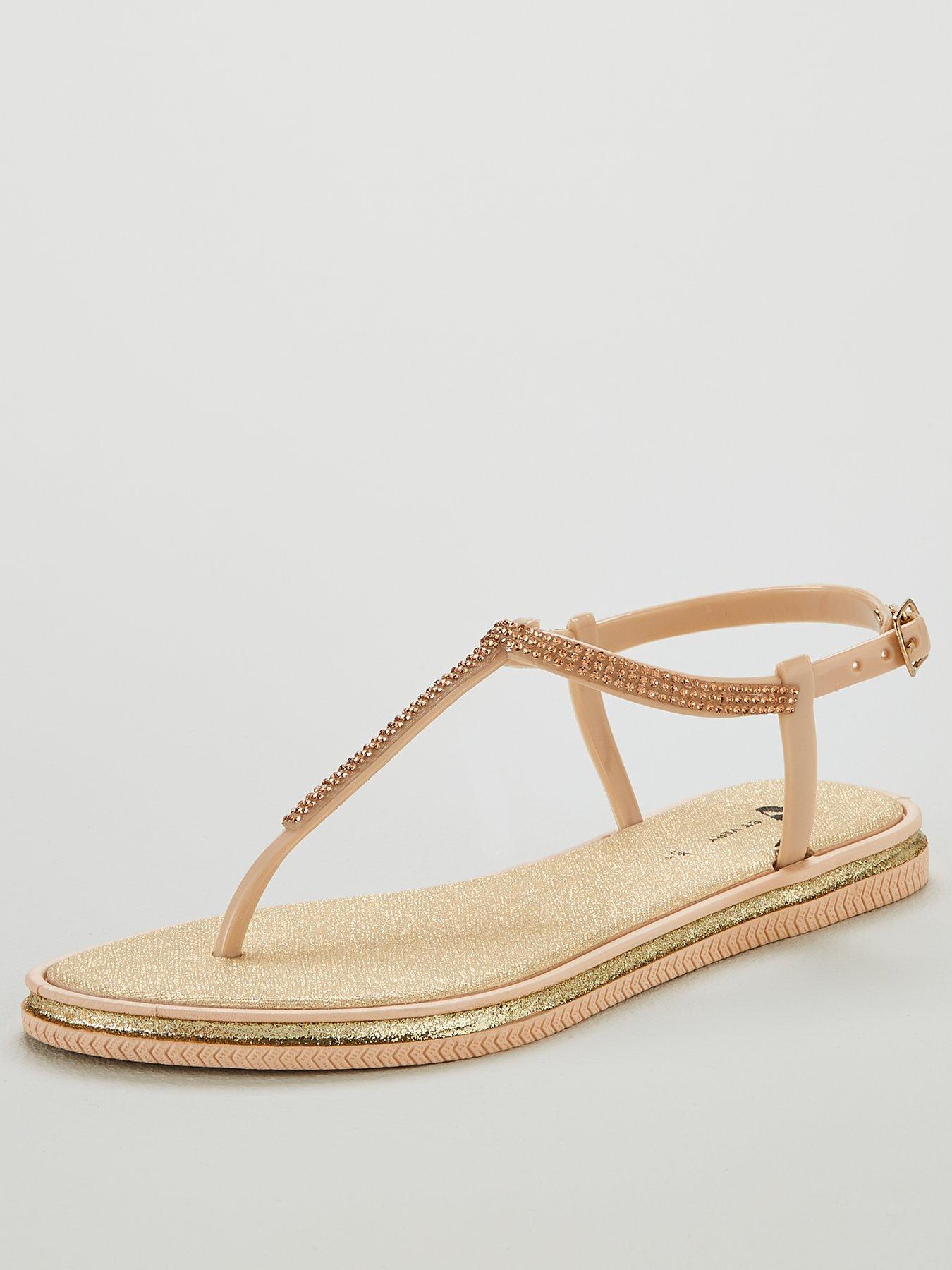 diamante jelly sandals