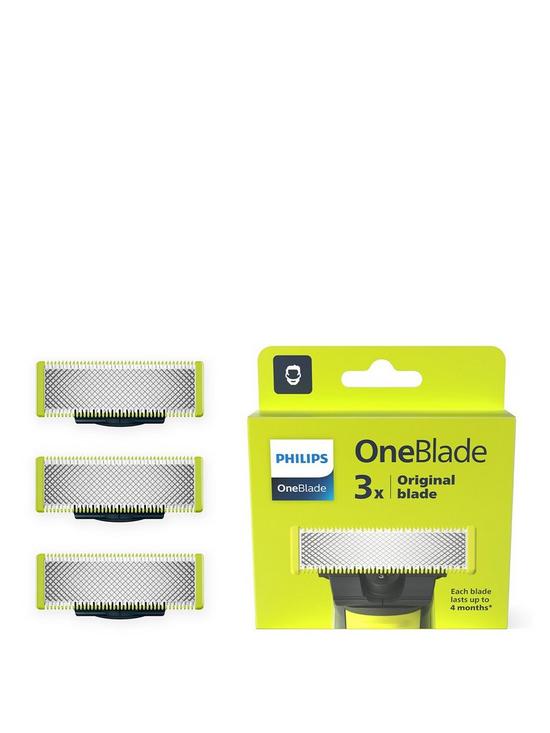 front image of philips-oneblade-replacement-blades-for-face-3-pack-qp23050nbsp
