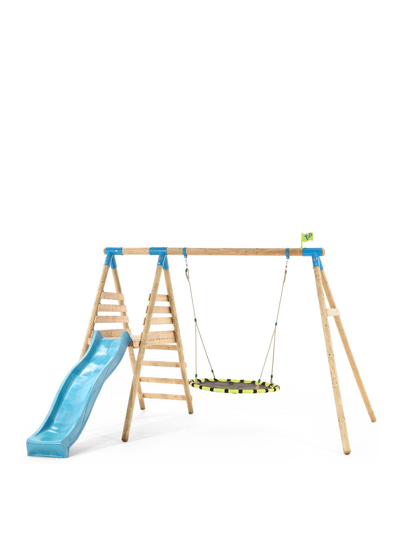 saucer swing and slide set