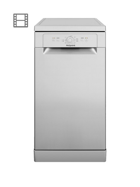 hotpoint-hsfe1b19sukn-10-place-slimline-dishwasher-with-quick-wash-silver