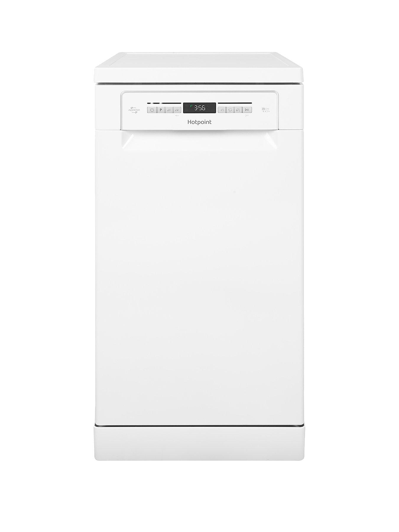 Image 1 of 7 of Hotpoint Clover HSFO3T223WUKN 10-Place Slimline Dishwasher with Quick Wash and 3D Zone Wash - White
