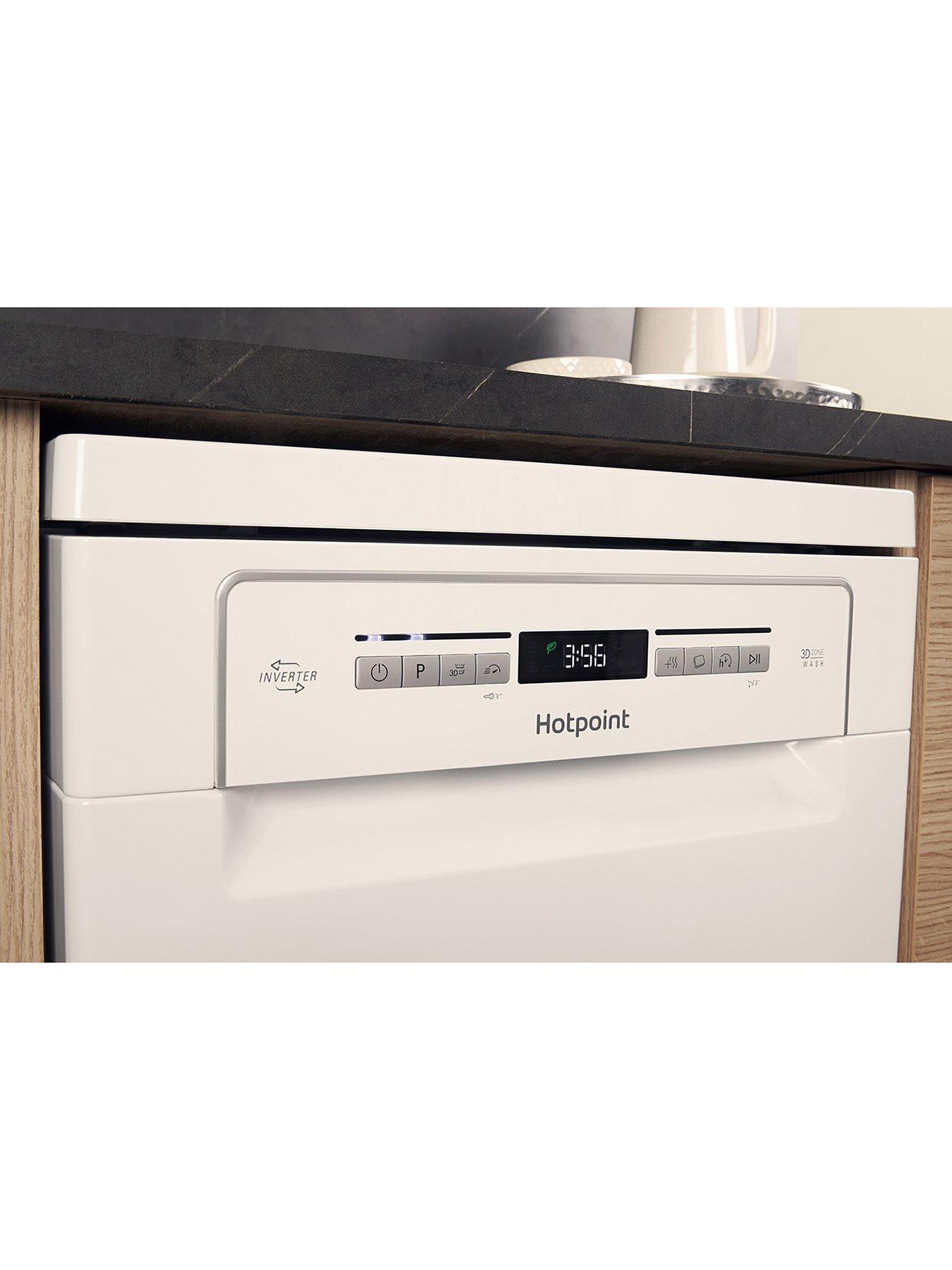 Image 5 of 7 of Hotpoint Clover HSFO3T223WUKN 10-Place Slimline Dishwasher with Quick Wash and 3D Zone Wash - White