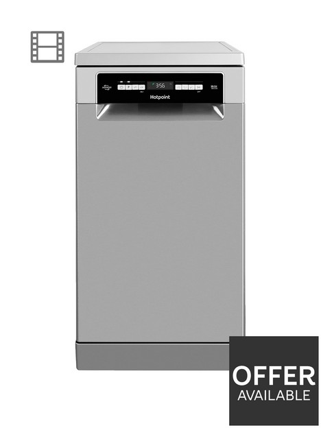 hotpoint-hsfo3t223wxukn-10-place-slimline-dishwasher-with-quick-wash-and-3d-zone-wash-inox