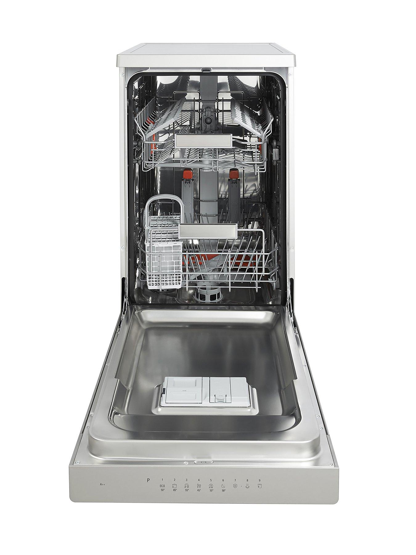  image of hotpoint-hsfo3t223wxukn-10-place-slimline-dishwasher-with-quick-wash-and-3d-zone-wash-inox