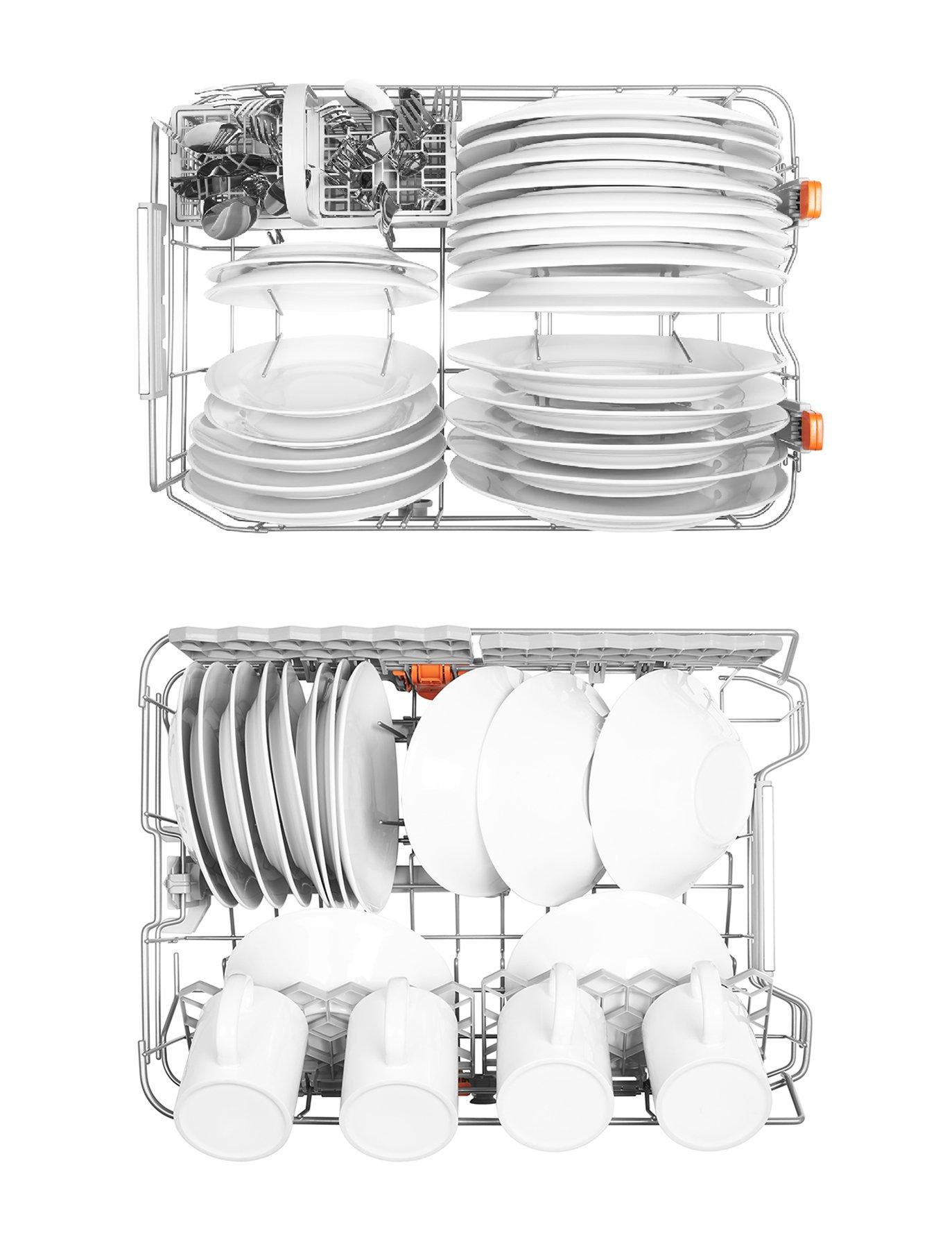  image of hotpoint-hsfo3t223wxukn-10-place-slimline-dishwasher-with-quick-wash-and-3d-zone-wash-inox