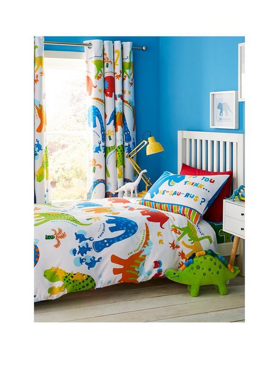 front image of catherine-lansfield-dino-saw-single-duvet-cover-set-bright