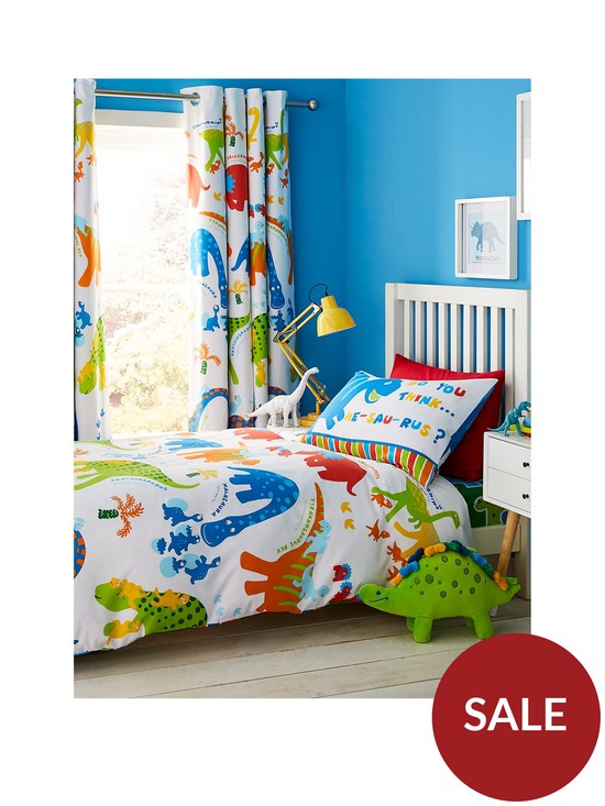 front image of catherine-lansfield-dino-saw-single-duvet-cover-set-bright
