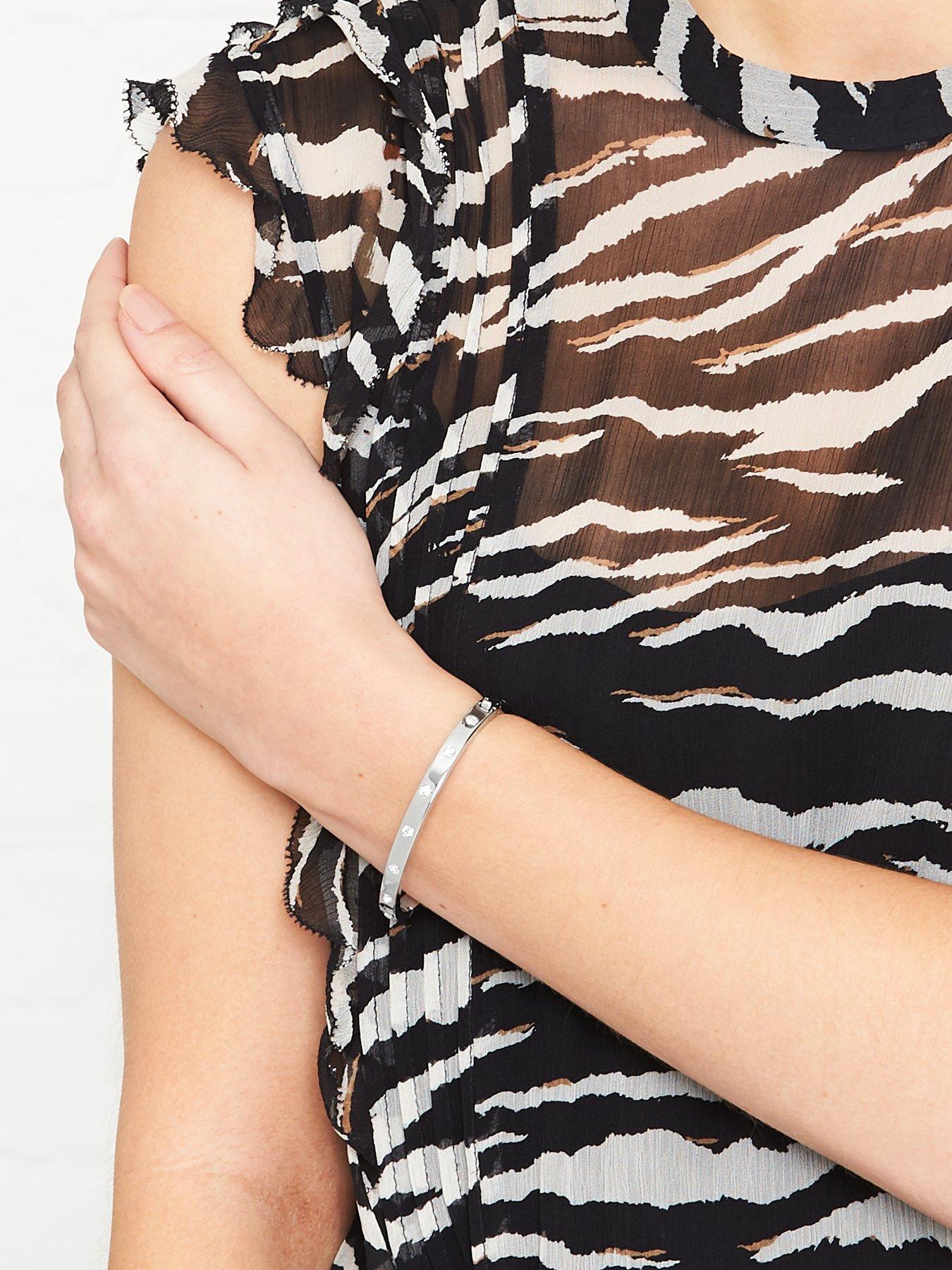 Image 2 of 4 of Kate Spade New York Set In Stone Crystal Hinged Bangle - Silver