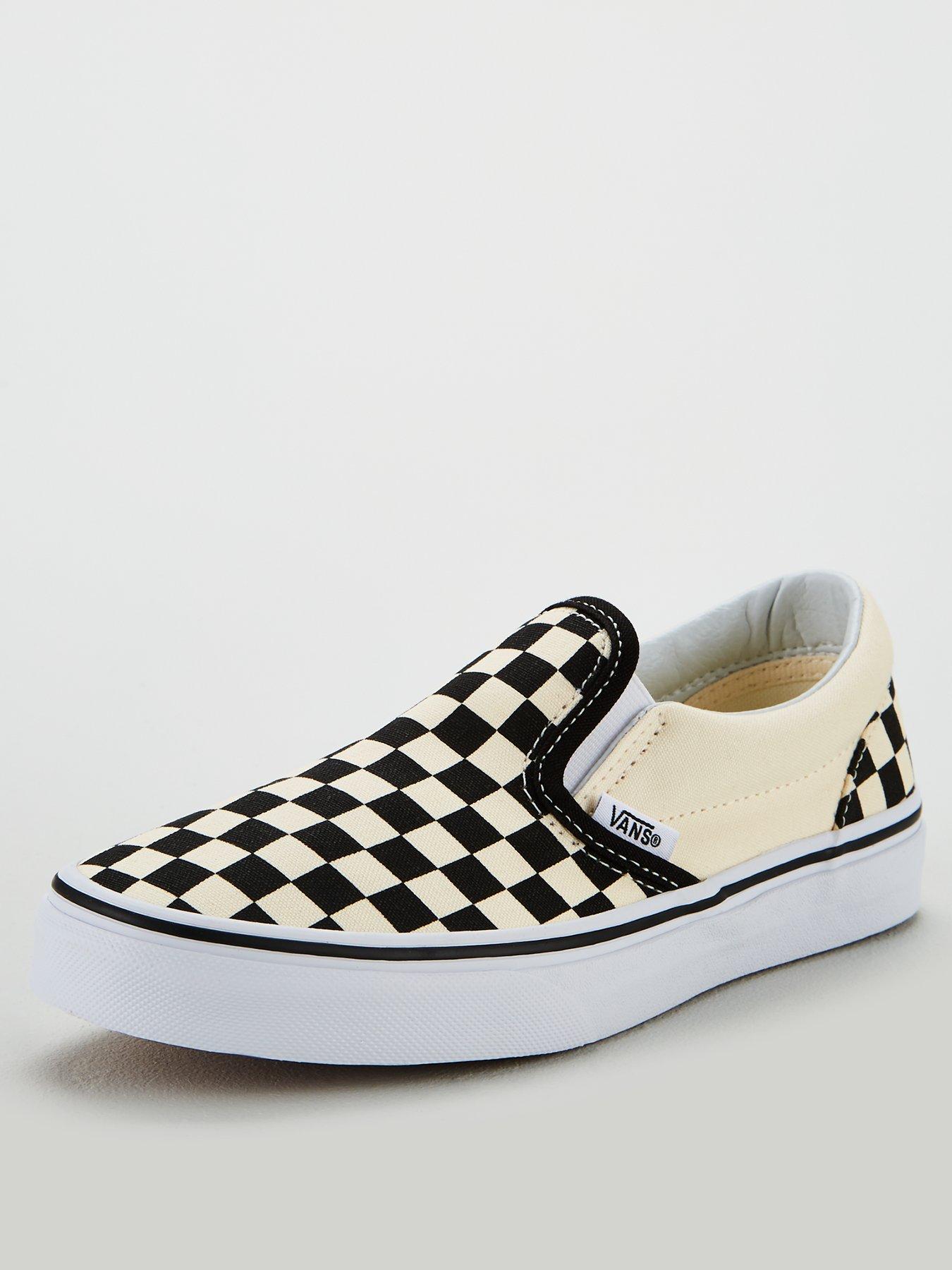 checkerboard classic slip on vans