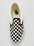  image of vans-checkerboard-classic-slip-on-plimsolls-blackwhite