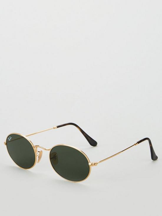 stillFront image of ray-ban-ovalnbspsunglasses-gold