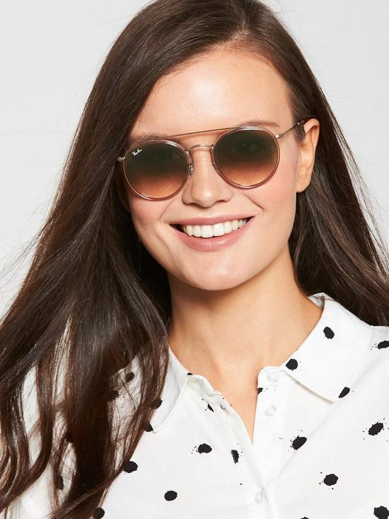 front image of ray-ban-round-sunglasses-pink
