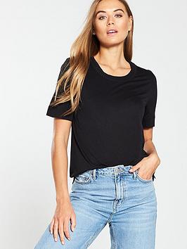 WHISTLES Whistles Rosa Double Trim T-Shirt - Black Picture
