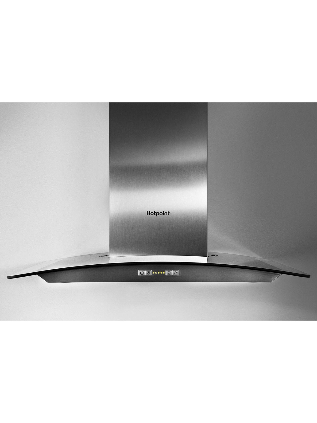  image of hotpoint-phgc74flmx-70cm-curved-glass-cooker-hood-stainless-steel