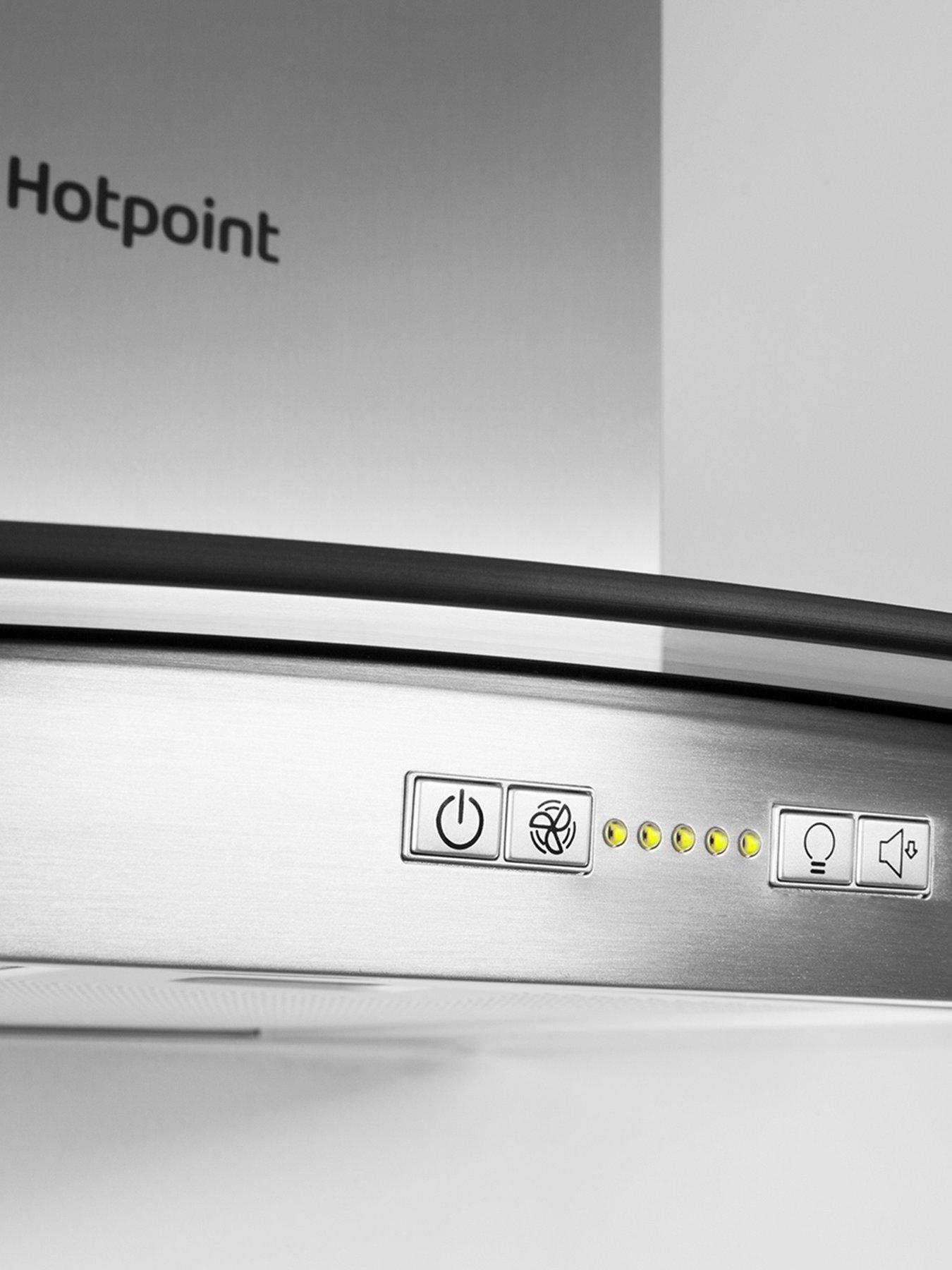  image of hotpoint-phgc74flmx-70cm-curved-glass-cooker-hood-stainless-steel