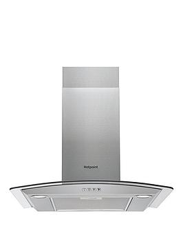 Hotpoint   Phgc6.4Flmx 60Cm Curved Glass Cooker Hood - Stainless Steel