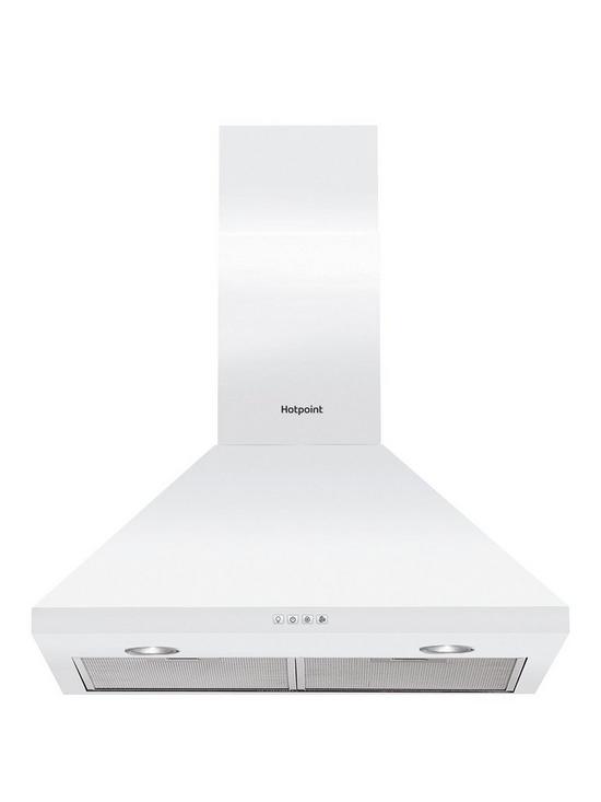 front image of hotpoint-phpc65flmx-60cmnbspwide-pyramid-cooker-hood--nbspwhite