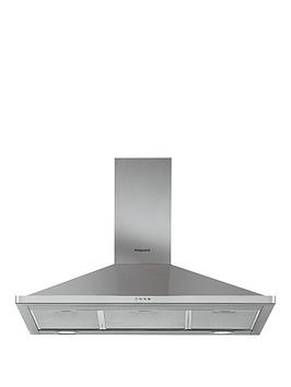Hotpoint   Phpn9.5Flmx 90Cm Wide Pyramid Cooker Hood - Stainless Steel