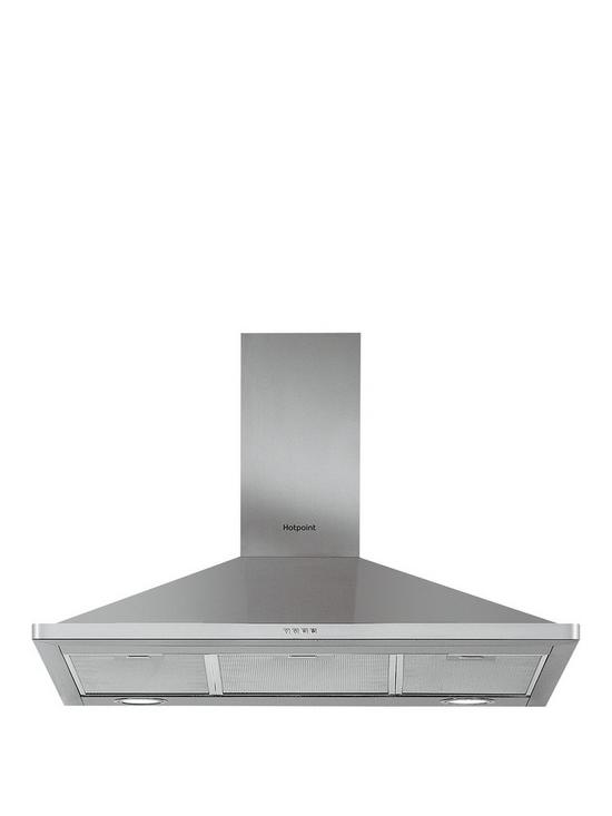 front image of hotpoint-phpn95flmx-90cmnbspwide-pyramid-cooker-hood-stainless-steel