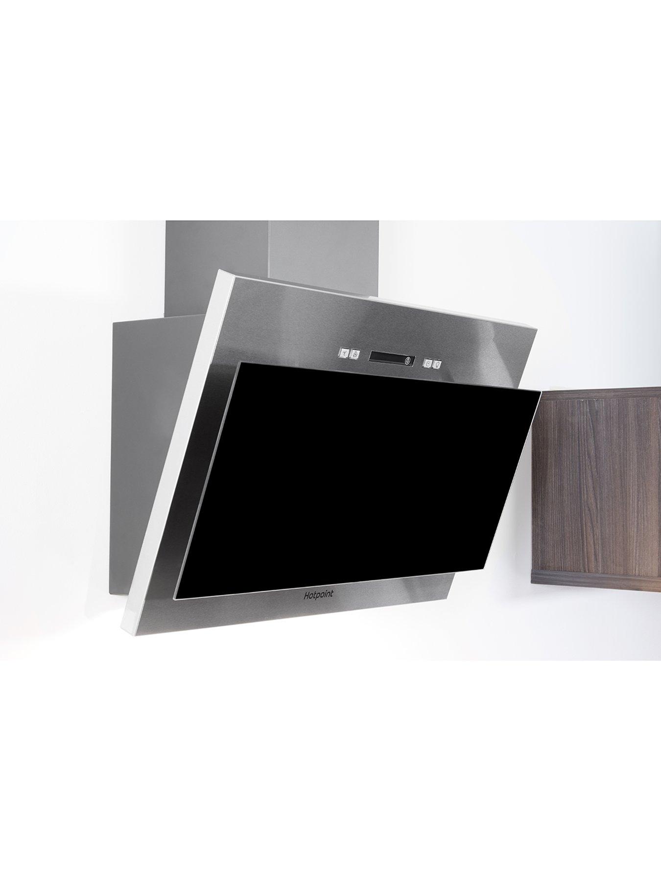  image of hotpoint-phvp64falk1-60cmnbspwide-vertical-glass-cooker-hood-black