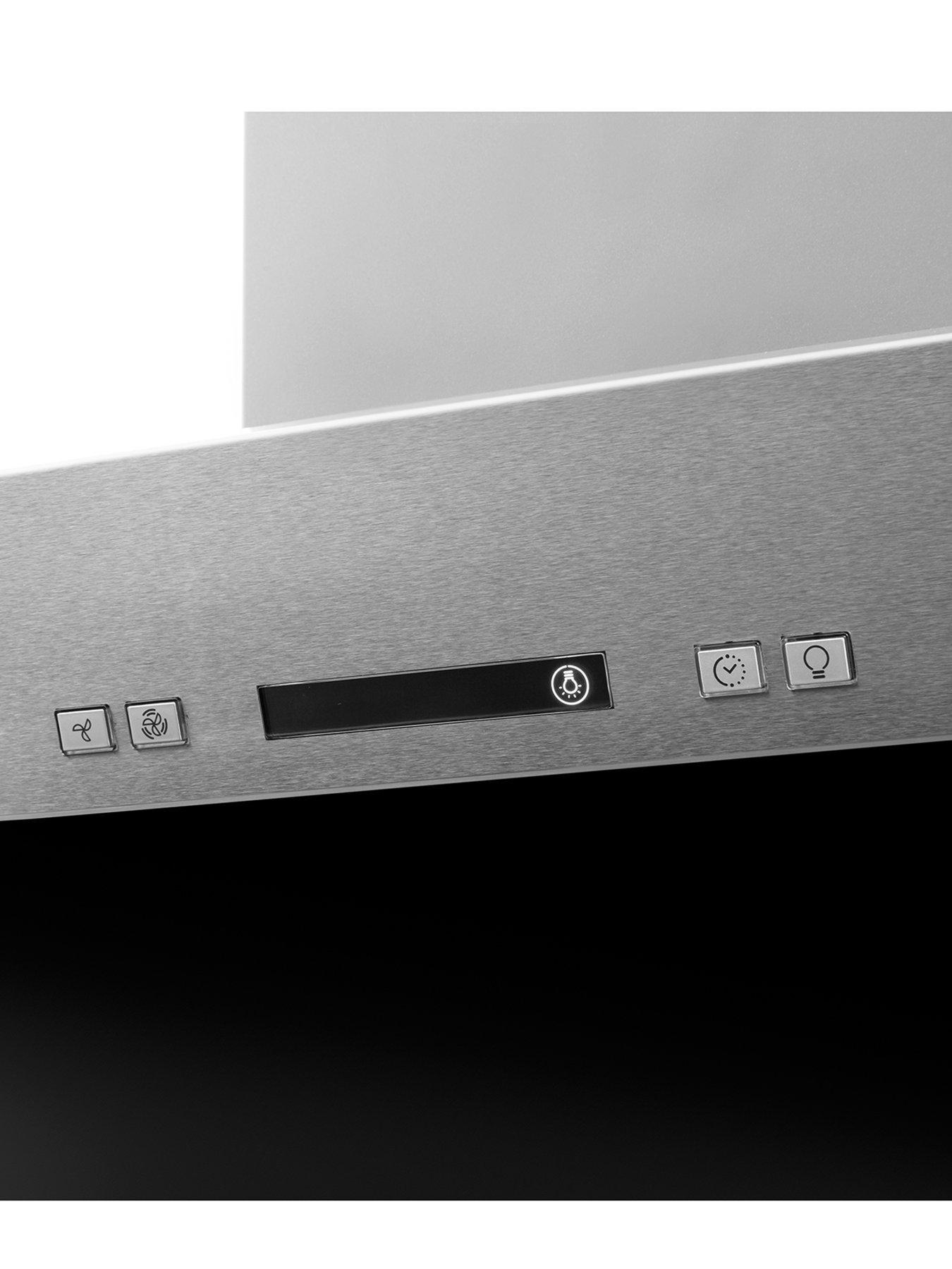  image of hotpoint-phvp64falk1-60cmnbspwide-vertical-glass-cooker-hood-black