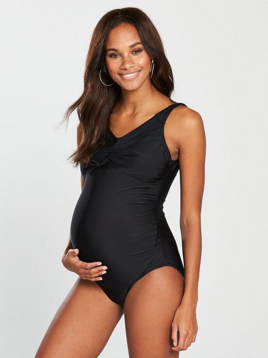 front image of speedo-maternity-swimsuit-blacknbsp