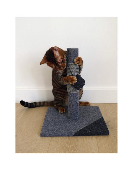 front image of rosewood-charcoal-felt-cat-post