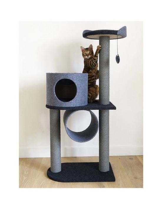 front image of rosewood-felt-cat-double-tower--nbspcharcoal