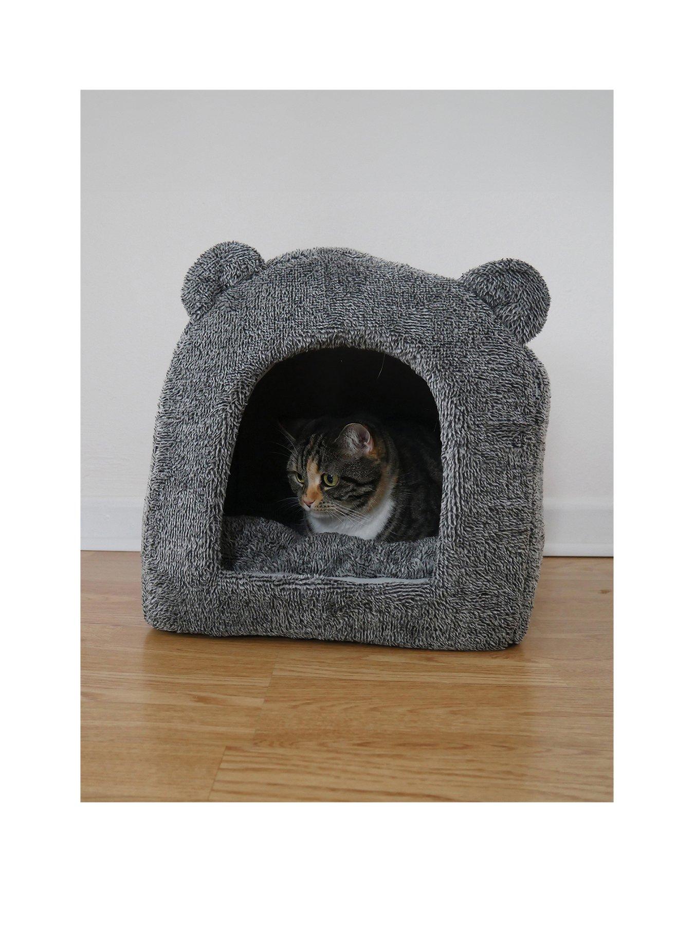 undefined Grey Teddy Bear Cat Bed