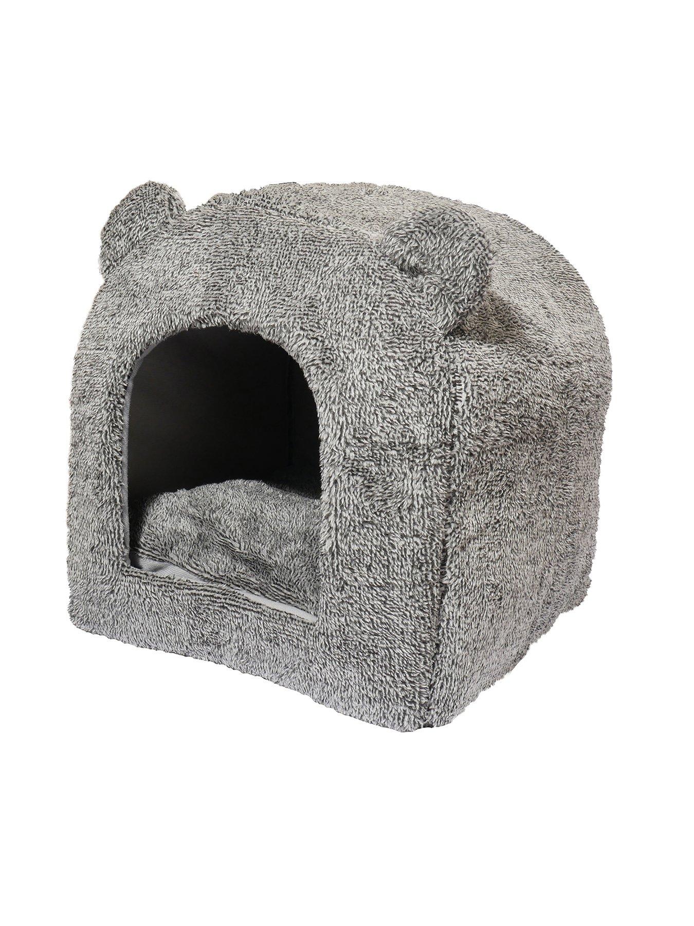 Rosewood Grey Teddy Bear Cat Bed